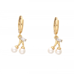 KOLCZYKI POZŁACANE 23/9 MM PERŁOWOWE WISIENKI XUPING 66697