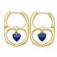 KOLCZYKI POZŁACANE 24/3 MM SZAFIROWE SERCE XUPING 66700