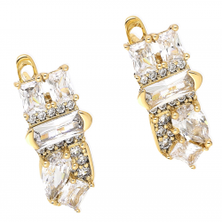 KOLCZYKI POZŁACANE 20/9 MM BRYLANTOWE XUPING 66732