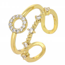 PIERŚCIONEK POZŁACANY 10 MM DWURZĘDOWY XUPING 66805