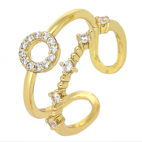 PIERŚCIONEK POZŁACANY 10 MM DWURZĘDOWY XUPING 66805