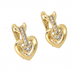 KOLCZYKI POZŁACANE 17/11 MM STRZAŁA W SERCU XUPING 67158