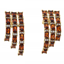 KOLCZYKI POZŁACANE 28/13 MM ELEGANCJA GRANATÓW XUPING 67235