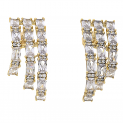 KOLCZYKI POZŁACANE 28/13 MM BRYLANTOWA ELEGANCJA XUPING 67236