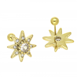 KOLCZYKI POZŁACANE PIERCING 14 MM S. STEEL TTM XUPING 67323