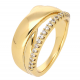 PIERŚCIONEK POZŁACANY 11 MM ZŁOTO Z BRYLANCIKAMI XUPING 67525