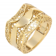 PIERŚCIONEK POZŁACANY 14 MM ZŁOTY AŻUR XUPING 67538