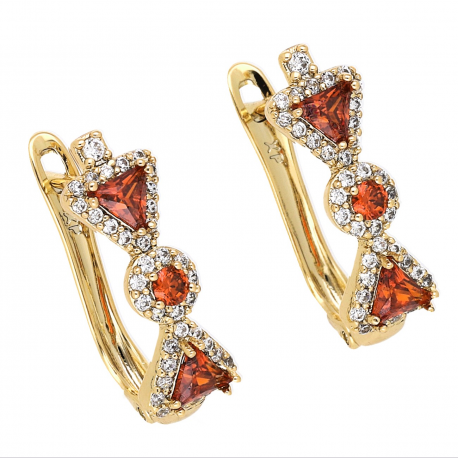 KOLCZYKI POZŁACANE 21/7 MM GRANATY KOKARDECZKA XUPING 67610