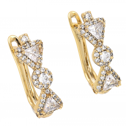 KOLCZYKI POZŁACANE 21/7 MM BRYLANTOWA KOKARDECZKA XUPING 67611