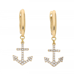 KOLCZYKI POZŁACANE 36/13 MM BRYLANTOWE KOTWICE XUPING 67816