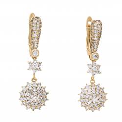 KOLCZYKI POZŁACANE 39/13 MM BRYLANTOWA ELEGANCJA XUPING 67819