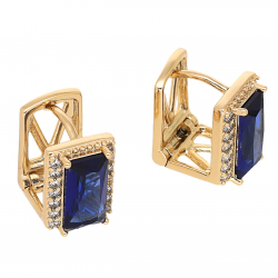 KOLCZYKI POZŁACANE 11/8 MM MALUSZKI SZAFIR XUPING 67933