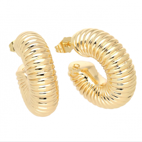 KOLCZYKI POZŁACANE 31/11 MM DMUCHANE ZŁOTO XUPING 68004