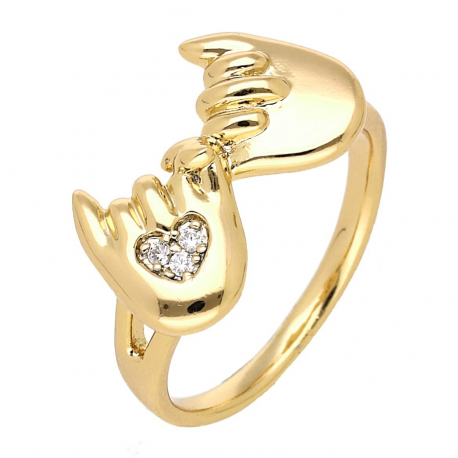 PIERŚCIONEK POZŁACANY 11 MM ZAWSZE SIĘ TRZYMAMY XUPING 68034