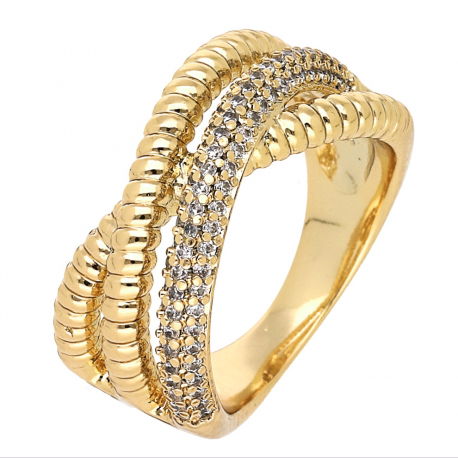 PIERŚCIONEK POZŁACANY 10 MM ELEGANCE XUPING 68036