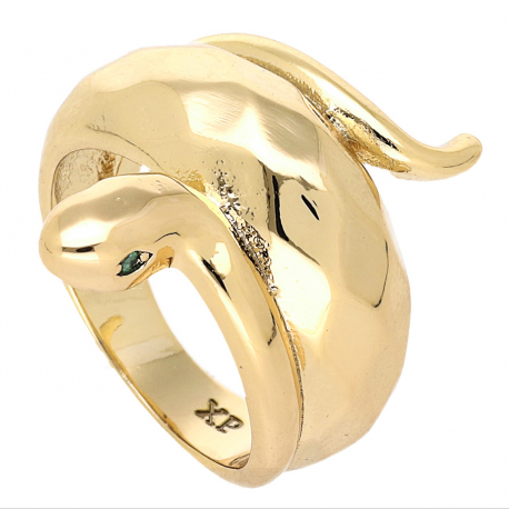 PIERŚCIONEK POZŁACANY 24 MM ZŁOTA ŻMIJA XUPING 68067