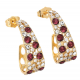 KOLCZYKI POZŁACANE 27/11 MM FUCHSIA CRYSTAL XUPING 68294