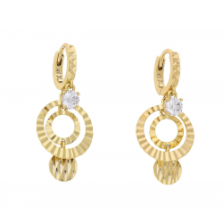 KOLCZYKI POZŁACANE 30/13 MM ELEGANCJA DIAMENTOWANEGO ZŁOTA XUPING 68322