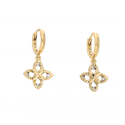 KOLCZYKI POZŁACANE 24/12 MM ELEGANCJA DIAMENTOWANEGO ZŁOTA XUPING 68325