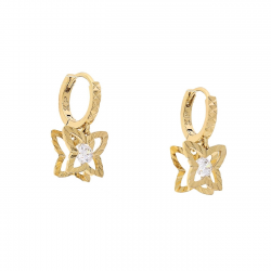 KOLCZYKI POZŁACANE 19/9 MM ELEGANCJA DIAMENTOWANEGO ZŁOTA XUPING 68326