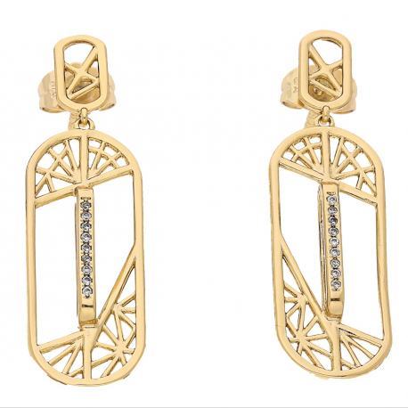 KOLCZYKI POZŁACANE 39/12 MM ZŁOTA ELEGANCJA XUPING 68353