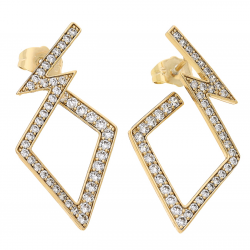 KOLCZYKI POZŁACANE 37/20 MM PIORUNUJĄCA ELEGANCJA XUPING 68354