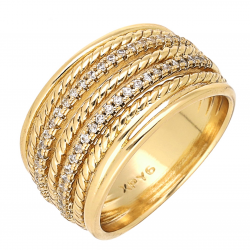 PIERŚCIONEK POZŁACANY 12 MM ZŁOTA ELEGANCJA XUPING 68372