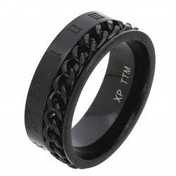 PIERŚCIONEK BLACK 7 MM S. STEEL TTM XUPING 68382