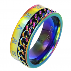 PIERŚCIONEK PETROL 7 MM S. STEEL TTM XUPING 68384