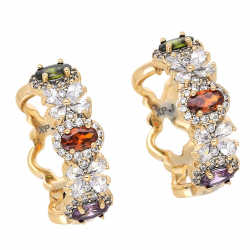 KOLCZYKI POZŁACANE 22/7 MM KOŁA LUXURY XUPING 68444