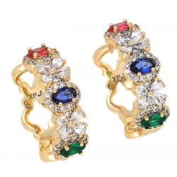 KOLCZYKI POZŁACANE 22/7 MM KOŁA LUXURY XUPING 68445