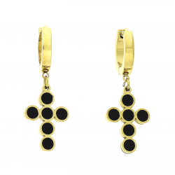 KOLCZYKI POZŁACANE 33/12 MM S. STEEL TTM XUPING 68572