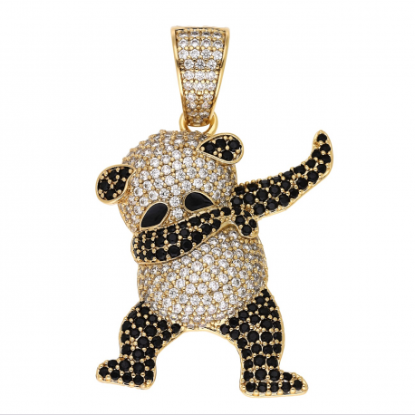 ZAWIESZKA POZŁACANA 58/35 MM PANDA KUNG FU XUPING 68643