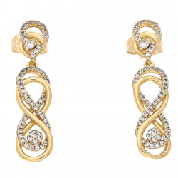 KOLCZYKI POZŁACANE 32/8 MM BRYLANTOWA NIESKOŃCZONOŚĆ XUPING 68729