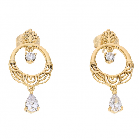 KOLCZYKI POZŁACANE 24/14 MM ELEGANCE XUPING 68730