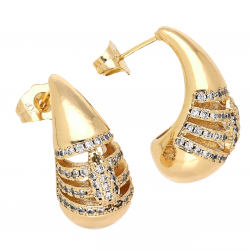 KOLCZYKI POZŁACANE 23/11 MM BRYLANTOWA ŁEZKA XUPING 68750