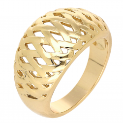 PIERŚCIONEK POZŁACANY 13 MM ZŁOTY AŻUR XUPING 68883