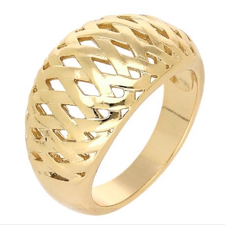 PIERŚCIONEK POZŁACANY 13 MM ZŁOTY AŻUR XUPING 68883