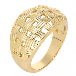 PIERŚCIONEK POZŁACANY 13 MM ZŁOTY AŻUR XUPING 68884