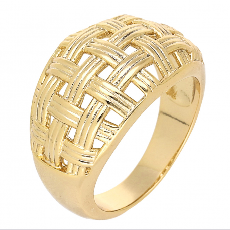 PIERŚCIONEK POZŁACANY 13 MM ZŁOTY AŻUR XUPING 68884