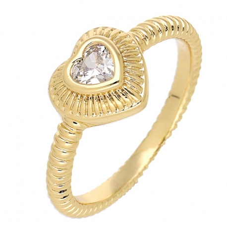 PIERŚCIONEK POZŁACANY 9 MM ZARĘCZYNOWE SERCE XUPING 68898