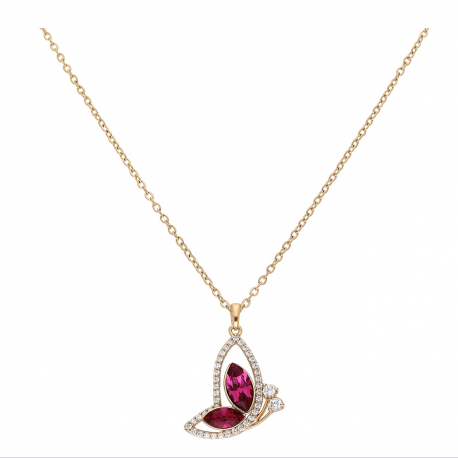 CELEBRYTKA POZŁACANA 40+5 CM FUCHSIA CRYSTAL XUPING 69033