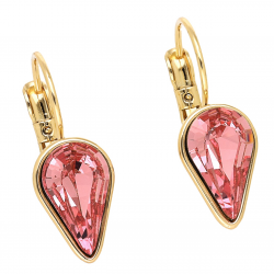 KOLCZYKI POZŁACANE 24/9 MM ROSE CRYSTAL XUPING 69063