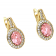 KOLCZYKI POZŁACANE 18/10 MM ROSE LIGHT CRYSTAL XUPING 69073