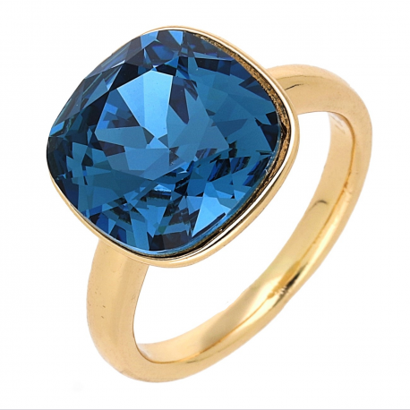 PIERŚCIONEK POZŁACANY 13 MM SAPPHIRE CRYSTAL XUPING 69108