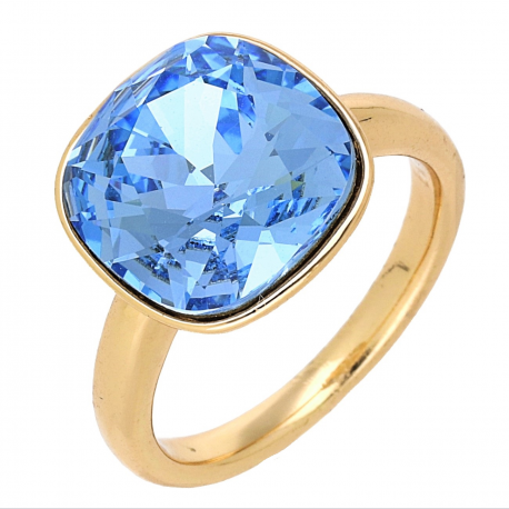 PIERŚCIONEK POZŁACANY 13 MM SAPPHIRE LIGHT CRYSTAL XUPING 69109
