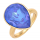 PIERŚCIONEK POZŁACANY 19 MM ELECTRIC BLUE CRYSTAL XUPING 69119