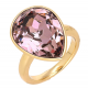 PIERŚCIONEK POZŁACANY 19 MM ROSE LIGHT CRYSTAL XUPING 69122