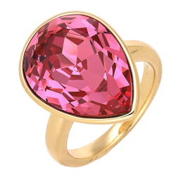 PIERŚCIONEK POZŁACANY 19 MM ROSE CRYSTAL XUPING 69123