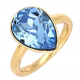 PIERŚCIONEK POZŁACANY 15 MM SAPPHIRE LIGHT CRYSTAL XUPING 69125